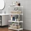 Étagère de rangement multifonctionnelle à quatre niveaux Étagère d'organisation pour salle de bain salon Étagère de cuisine chambre à coucher Stora en plastique à poser au sol