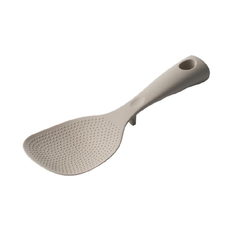 Ergonomic Silicone Spoon For Serving Rice With Heatproof Handle High-Temperature-Resistant Kitchen Gadget серый