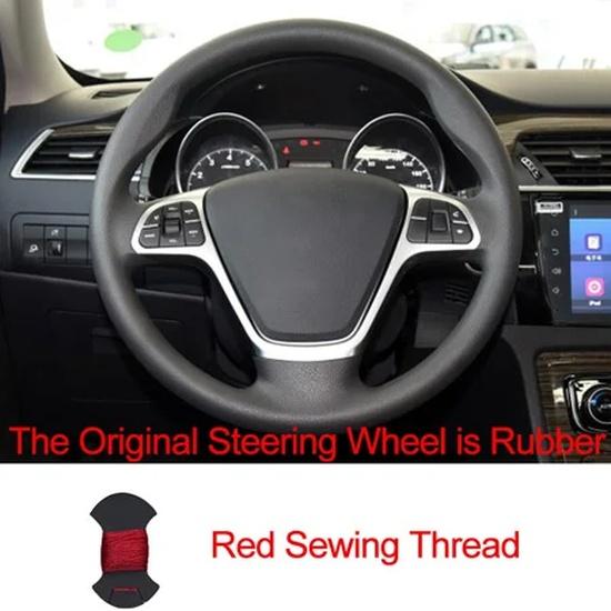 Hand Sewing Car Steering Wheel Cover Wrap For Zotye T600 2014 2015 2016 2017 Braid On the Steering Wheel Auto Car Accessories