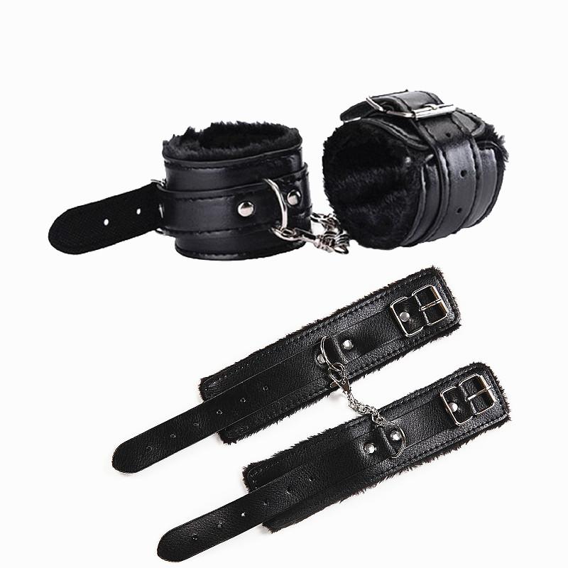 Sex Toys Handcuffs 1Pair PU Leather Restraints Bondage Cuffs Roleplay Tools Erotic Handcuffs for Couples GameSex Products
