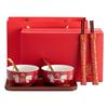 Double Happiness Red Bowl & Chopsticks Set - Wedding, Housewarming, Birthday, Anniversary Gift