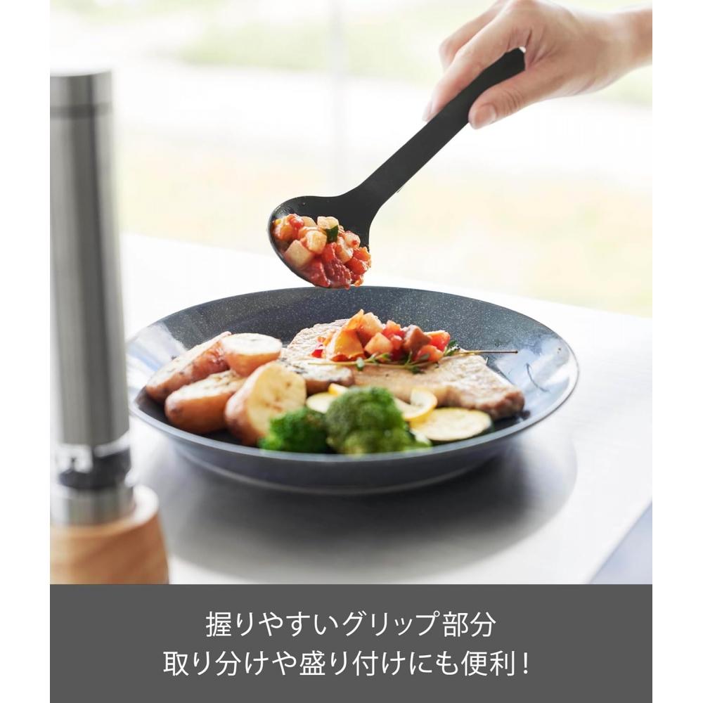 Yamazaki Silicone Cooking Spoon S Black W5.5 D2.5 H25cm Tower diShwaSher Safe