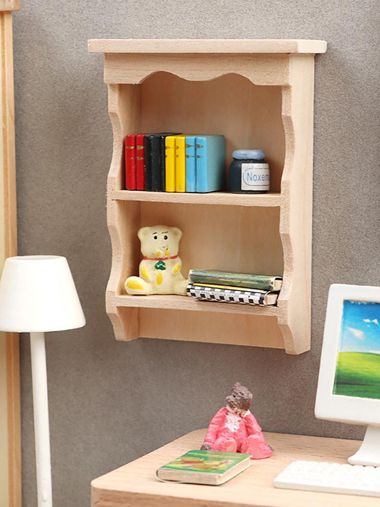 Dollhouse Miniature Hanging Cabinet Wall Cabinet Storage Rack Shelf 1:12 Dollhouse Furniture Living Room Model Decor Toy