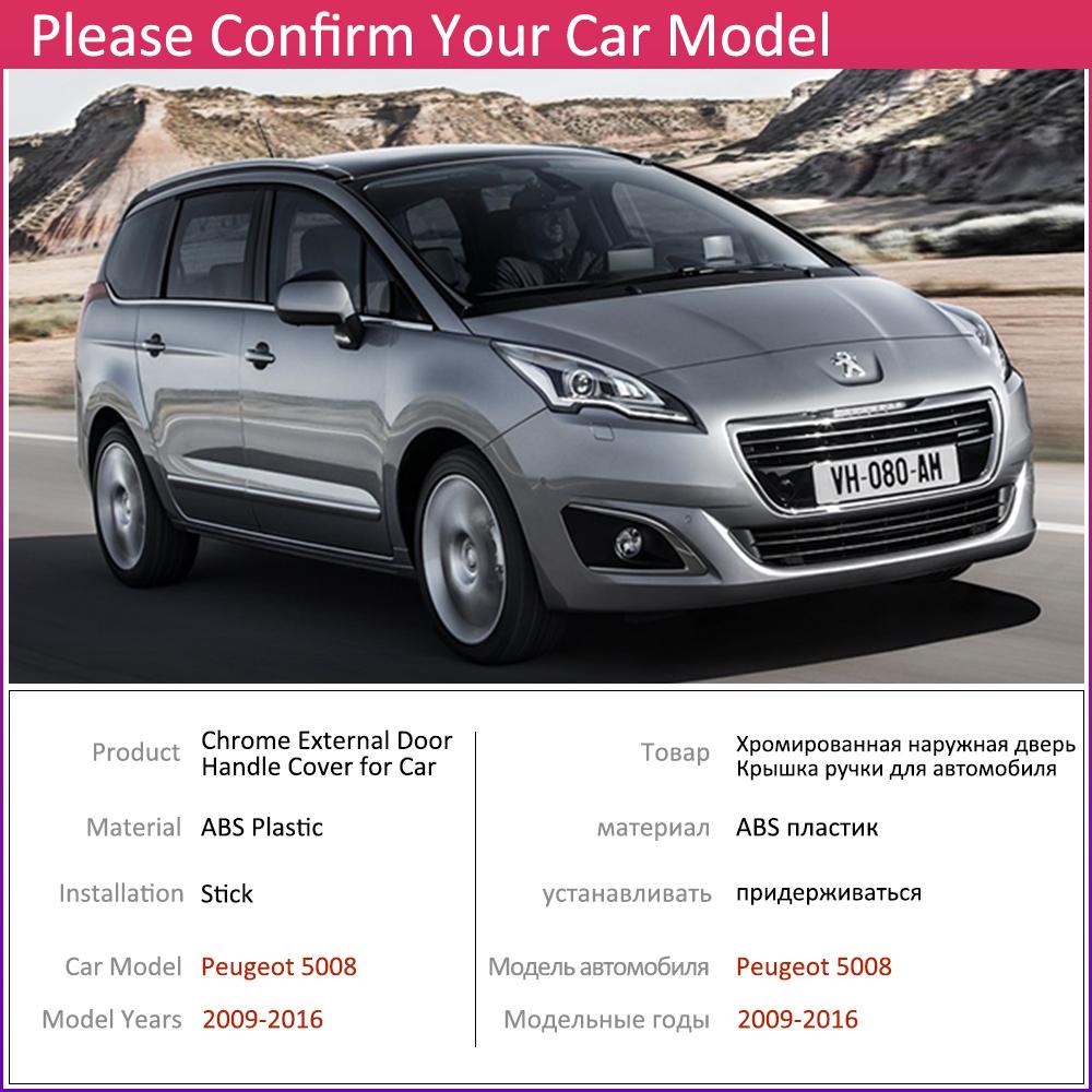 for Peugeot 5008 2008~2016 Chrome Door Handle Cover Car Accessories Stickers Trim Set 2009 2010 2011 2012 2013 2014 2015