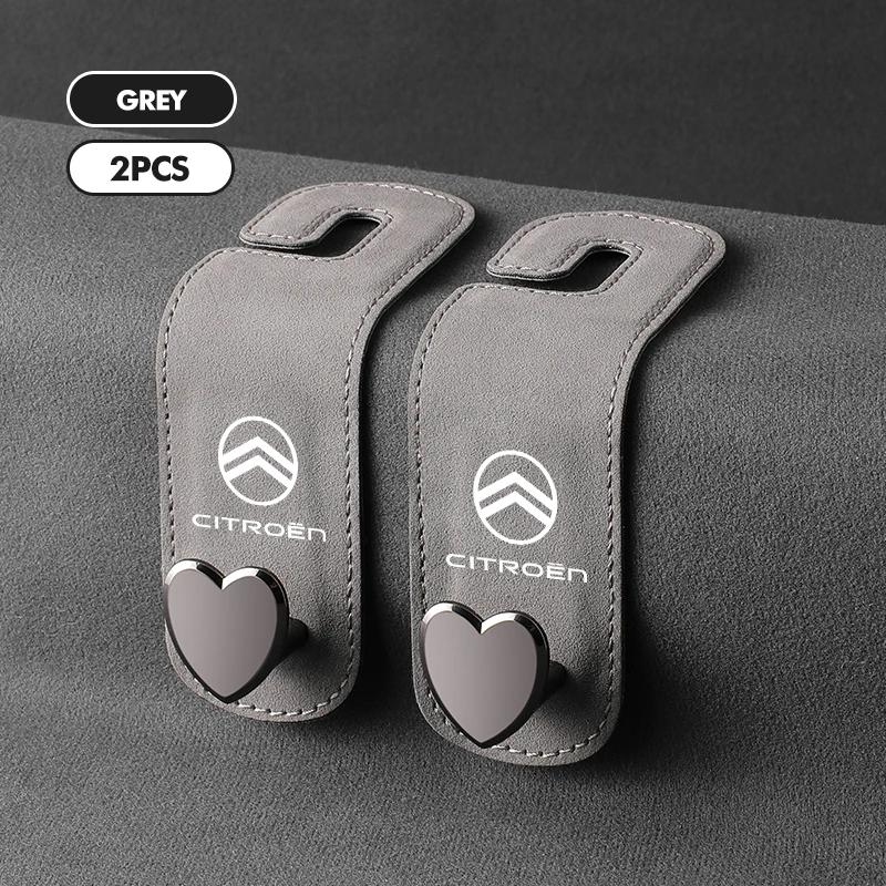 AIZIGI1 Car Seat Headrest Hook Hidden Hook Suede Metal Hanging Hanger For Citroen C4 C3 C5 C1 C2 C6 VTS C4L DS3 DS4 DS5 Grand Berlingo