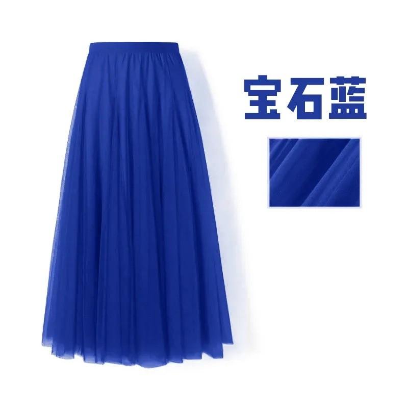 Dámská pevná skládaná elegantní midi elastická sukně v pase