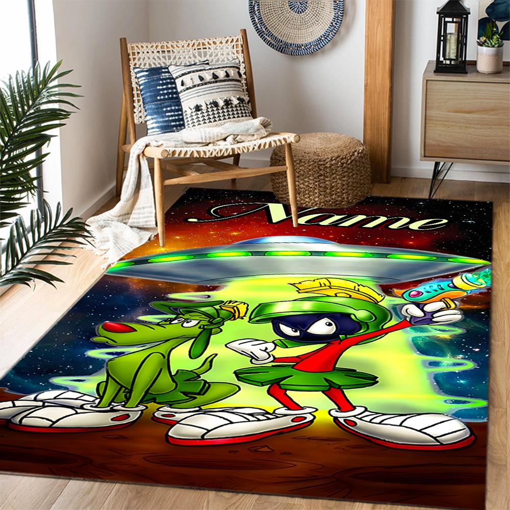 Looney Roadrunner Coyote Adventure Customized Name Carpet Design for Dining Room Entryway Dormitory Game Room Antislip Carpet Decorate Offices