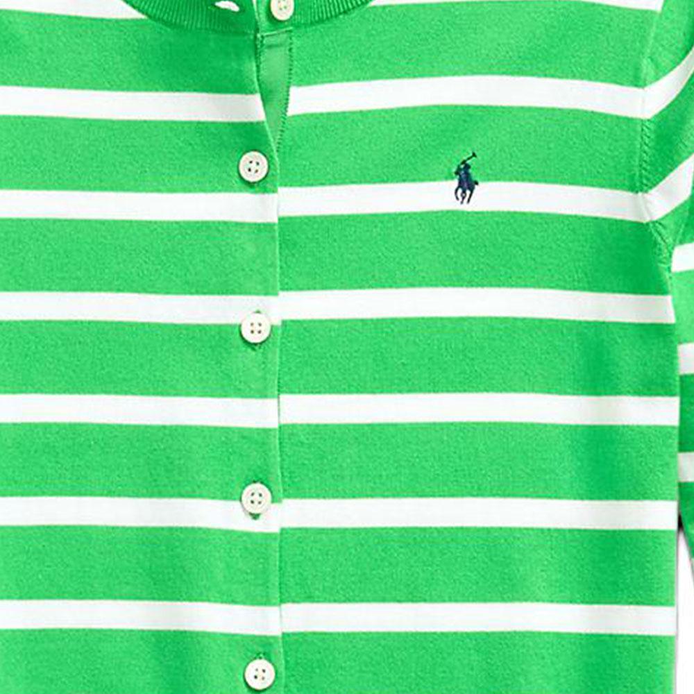 Polo Ralph Lauren Striped Cotton-Blend Cardigan Women Cardigans Green WMPOSWENC020957-300