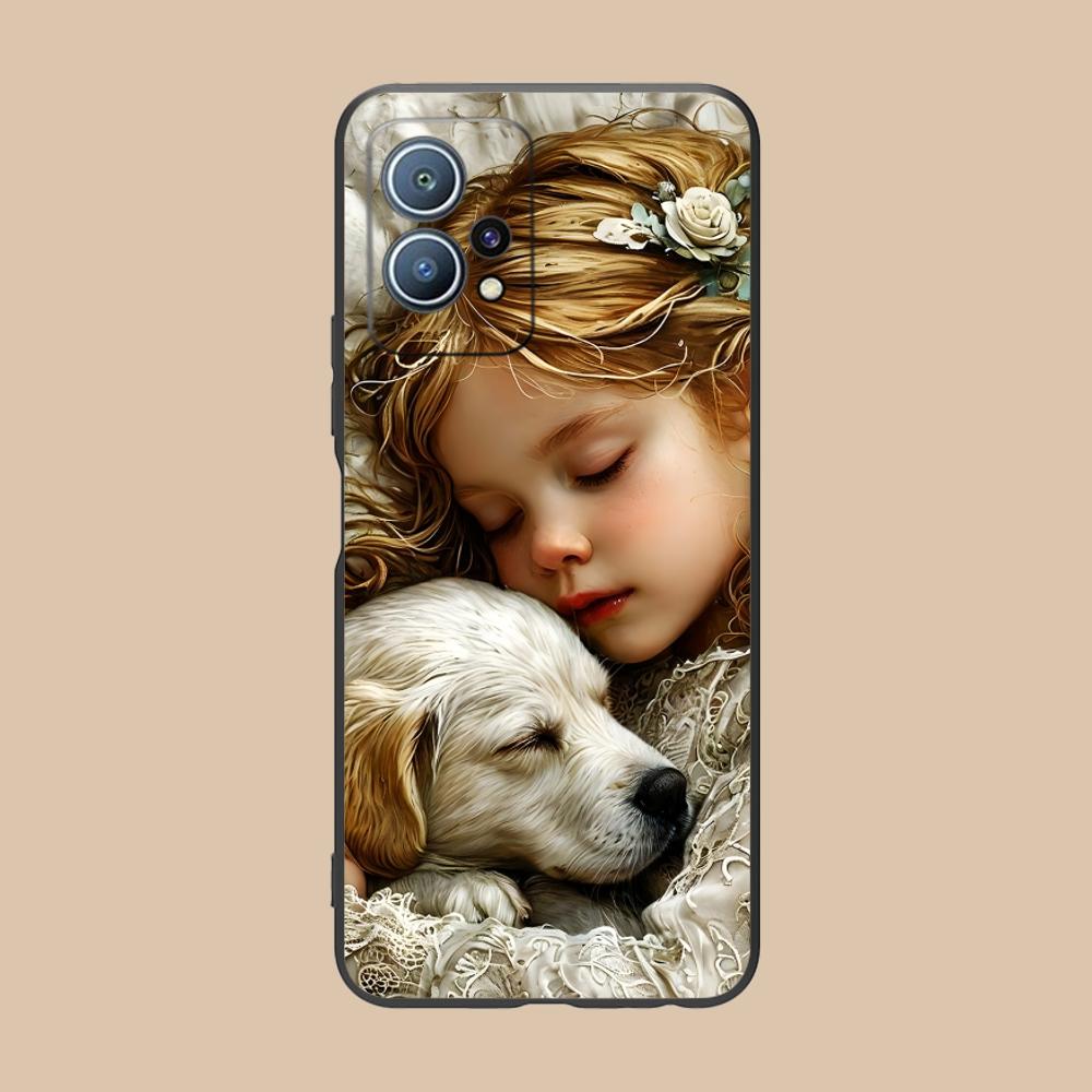 

Girl Dog Puppy Matte TPU Mobile Phone Case for Huawei P60 P50 P40 P30 P20 P10 P9 P8 Pro Lite Plus Colorful Printing Cover Huawei P8
