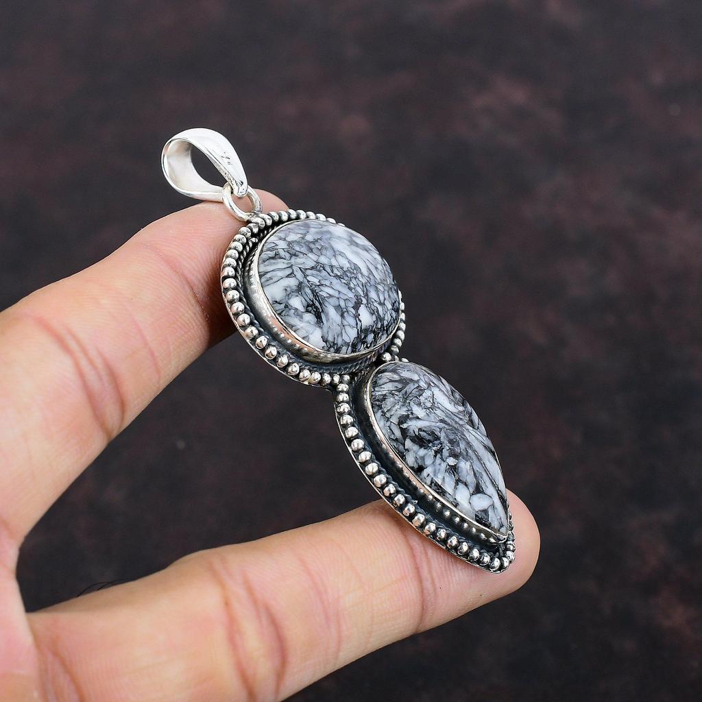 Pinolith Jasper Pendant Handmade Unique Jewelry 925 Sterling Silver Pendant Gemstone Jewelry Vintage Pendant Gift For Him Birthstone Jewelry