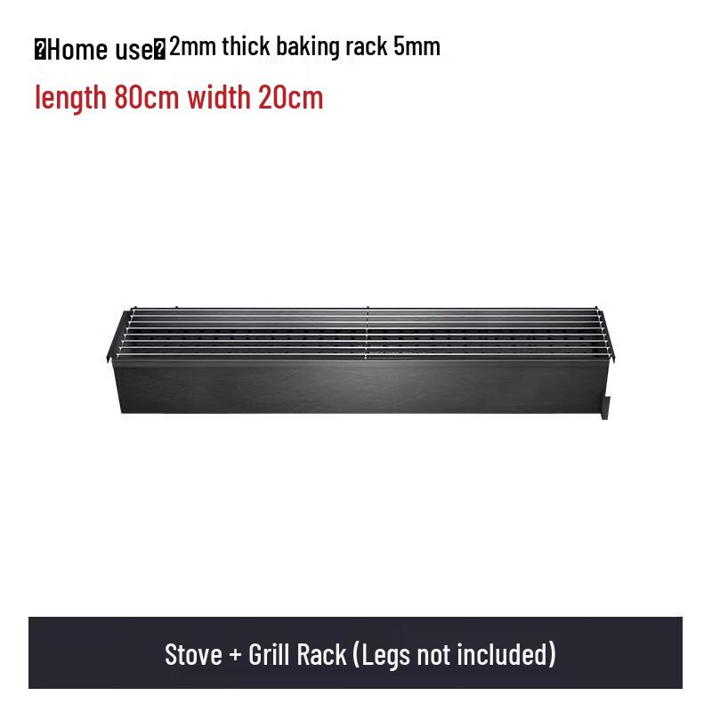 

Heavy-Duty Charcoal BBQ Grill (80x20cm)