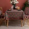 Tovaglia con bordo a giunzione stile europeo con motivo a piante in velluto per copertura da tavolo hotel casa decorazione rettangolare tappetino per tavolino da tè