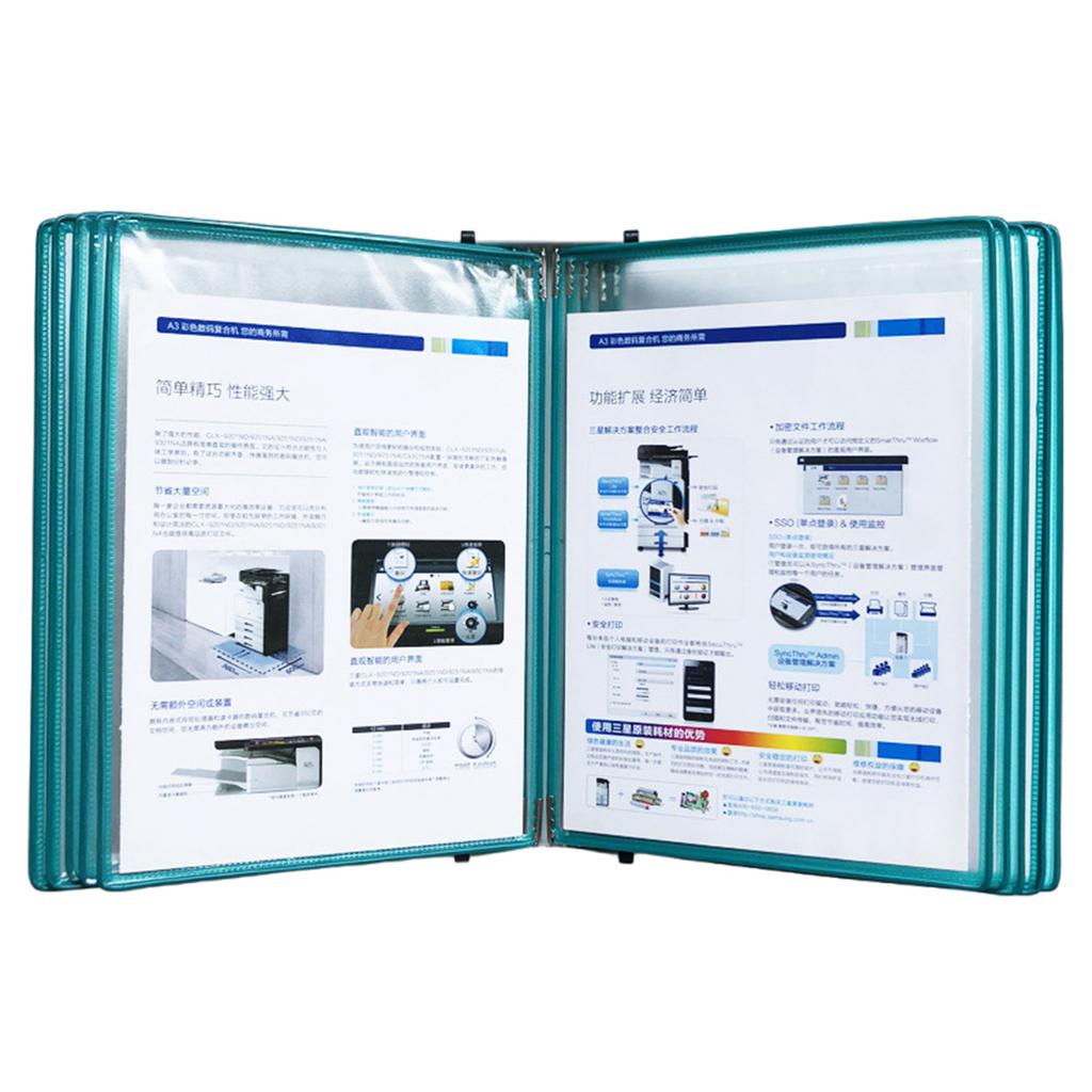 Wall Mounted Reference System Organizer 10 Easy-Load Display Pocket and Mounting Screws for Warehouse Laboratory