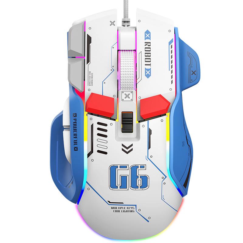 G6 Wired Mechanical Gaming Mouse with RGB Lighting and Macro Programming