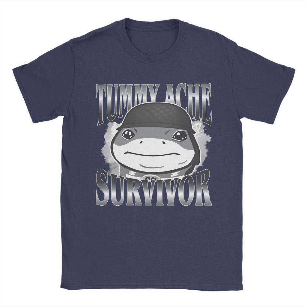 Lässiges T-Shirt Sommer Bauchschmerzen Überlebender Jeff Der Landhai Meme T-Shirts Baumwolle T-Shirt für Unisex Kurzarm Kleidung