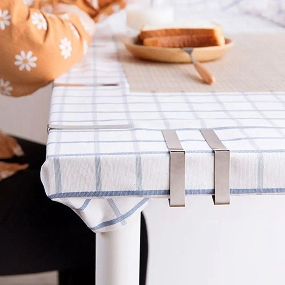8Pcs Stainless Steel Tablecloth Clamps Anti-Slip Tablecloth Organizer Clip