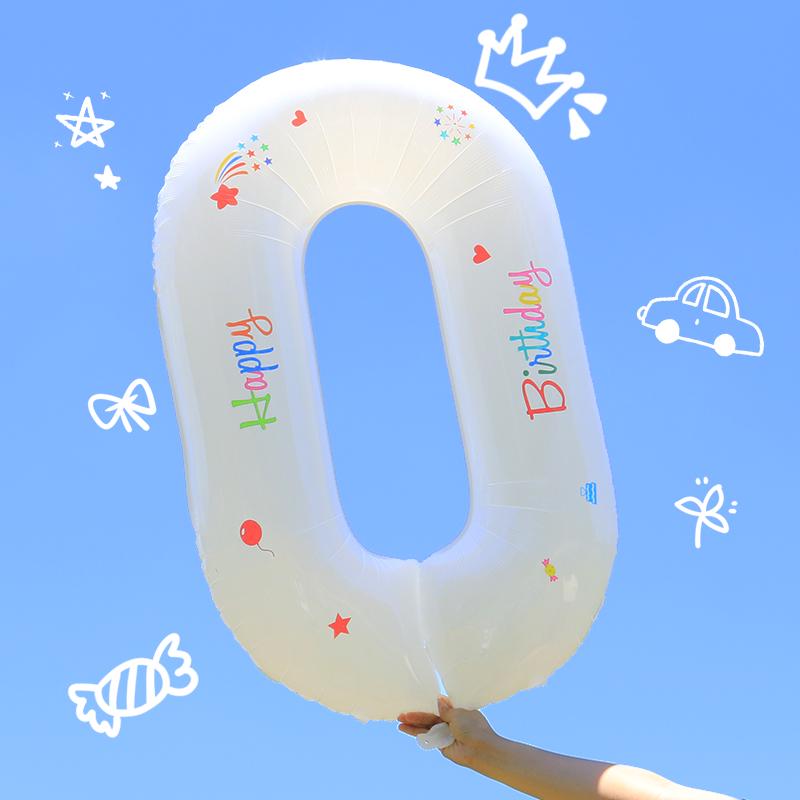32-Inch White Birthday Number Balloon - Large Aluminum Film for Kids  First Birthday Party Decoration and Photo Props