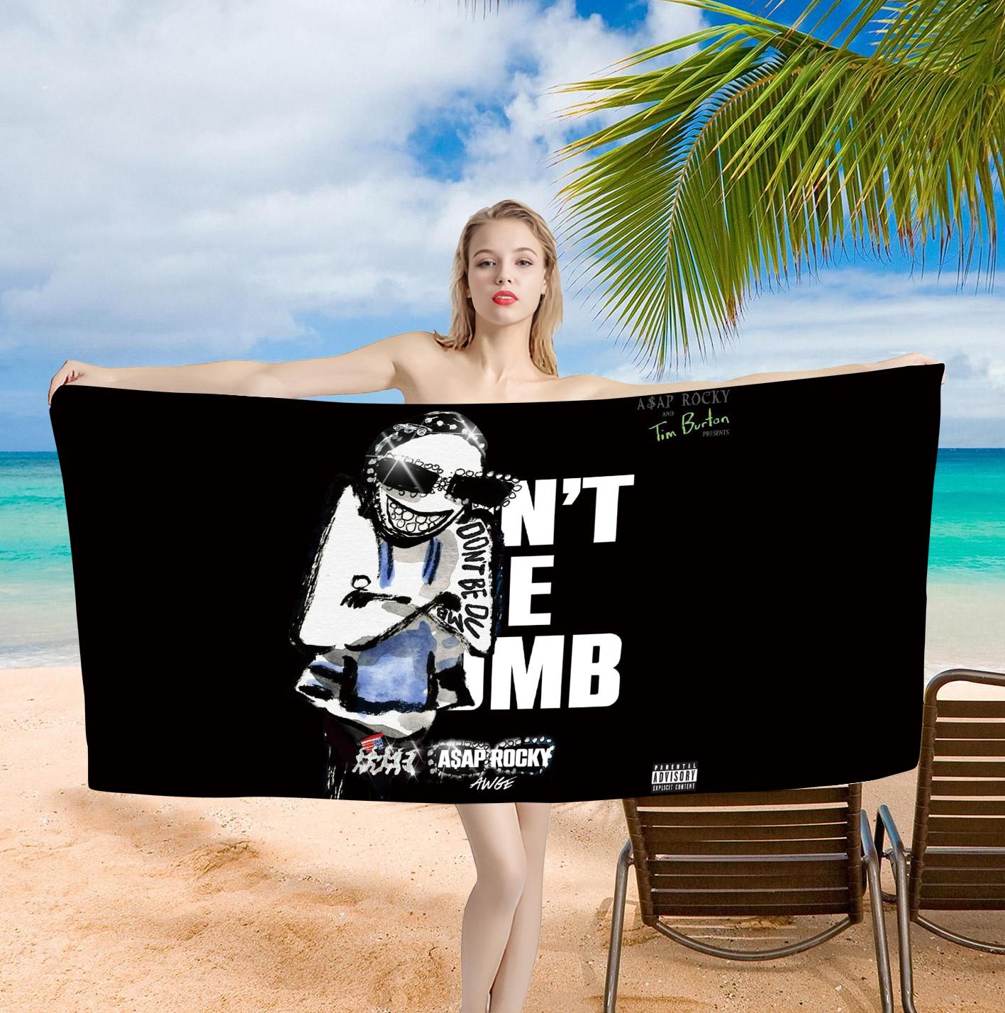 

90×180 Don t Be Dumb Art Style Towel, Hip Hop Inspired Bath/Beach Towel, Aesthetic Decorative Towel for Bedroom/ Bathroom W40*H60(CM)