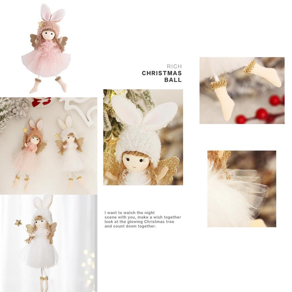 Adorable 7.5in Christmas Angel Plush Doll Pendant For Xmas Tree Decor