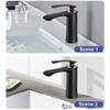 Modern Basin Faucet Chrome Brass Bathroom Mixer Faucet Black Washbasin Faucet Single Handle Single Hole Wash Sink Water Tap