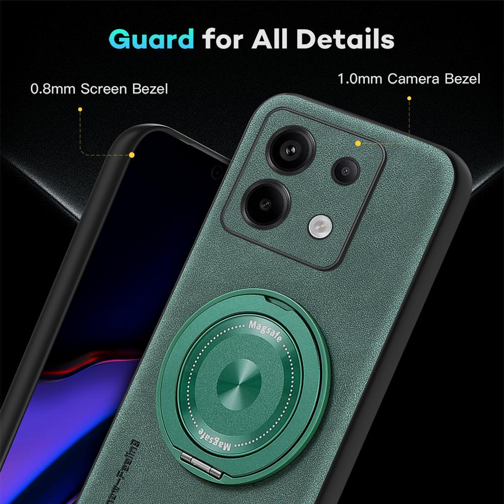 Für POCO X6 X6 Pro Schafsleder Schwenkhalterung Magnetische Weiche Kante Anti-Sturz Anti-Fingerabdruck Handyhülle