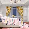 Set Of 2 Yellow Sunflower Butterfly Print Filter Curtain Digital Printing Suitable Living Room Bedroom Home Decoration For Area Made Polyester