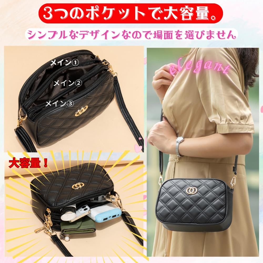 ORIJIRI Damen-Handtasche, Kleine Umhängetasche, Geldbörsen-Tasche, Niedliche Umhängetasche, PU-Leder, 3-Wege Mini-Umhängetasche