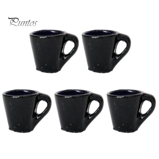 

5 шт. 1:12 кружек, модель, реалистичная смола, кукольный домик, посуда, миниатюрная чашка кофе, декор сцены чёрный