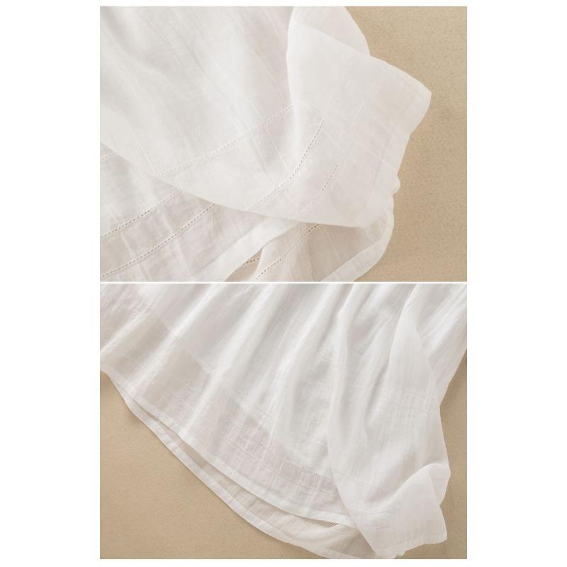 Japanese Style Summer Linen Dress Women Pure Color Slim Loose Long Dress Cotton Flowy Casual