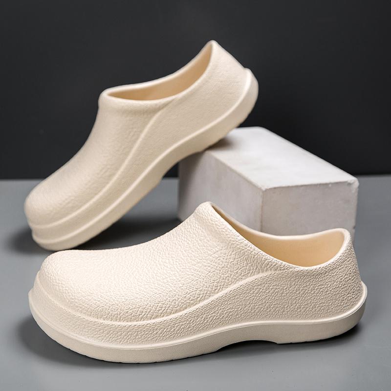 Herren Kochschuhe Mann Sommer Strandschuhe Wasserdicht Ölfest Küchenschuhe Rutschfest Gartenschuhe Hotel Arbeitsschuh EVA Sandale
