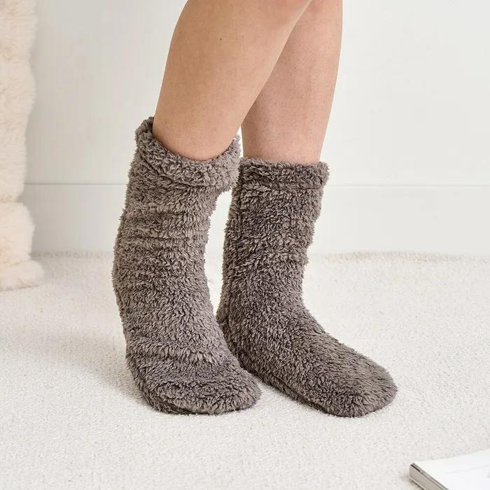 Soft Fleece Sleeping Socks Gray
