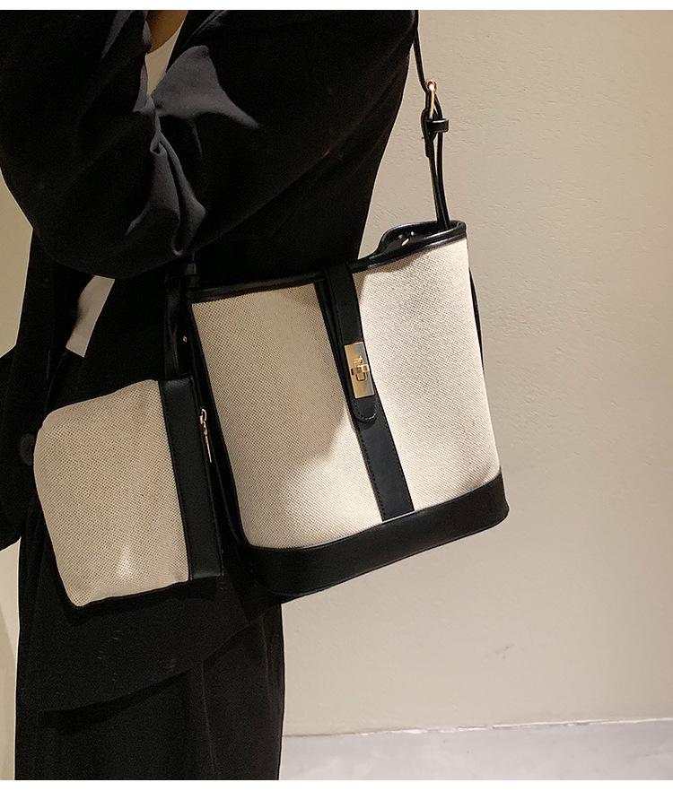 2025 Trendy Women's Canvas Bucket Bag - Large Capacity, Versatile Summer Shoulder and Messenger Bag