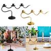 Iron Candle Holder Candelabra Home Candles Stand Fireplace 3 Arm Candlestick
