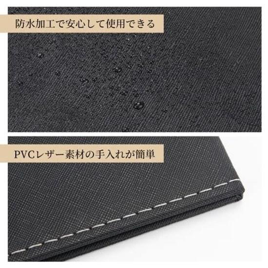 OWLKELA Tabletop Mirror Compact Folding Hand S Size Stand Leather Cover Shatter-resistant Stylish 1612cm Black