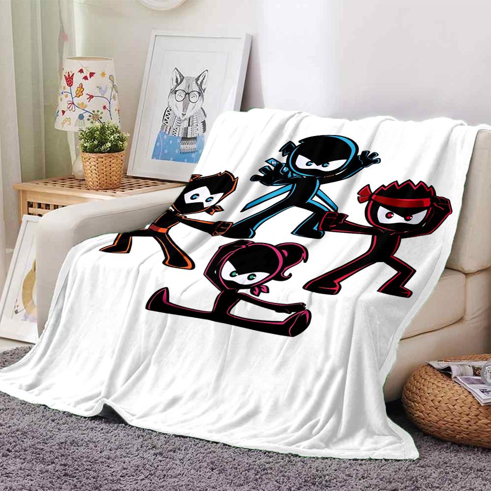 Ninja Kidz Theme Printed Blanket - Perfect for Couch, Bed, Travel & Outdoor Use | Machine Washable, Cozy & Durable.