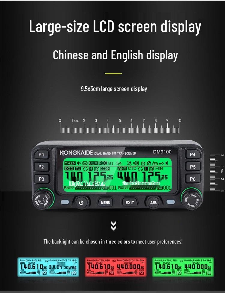 DMR DM9100 Dual Band Vehicle Radio: 25W Bluetooth GPS for Self-driving Tours