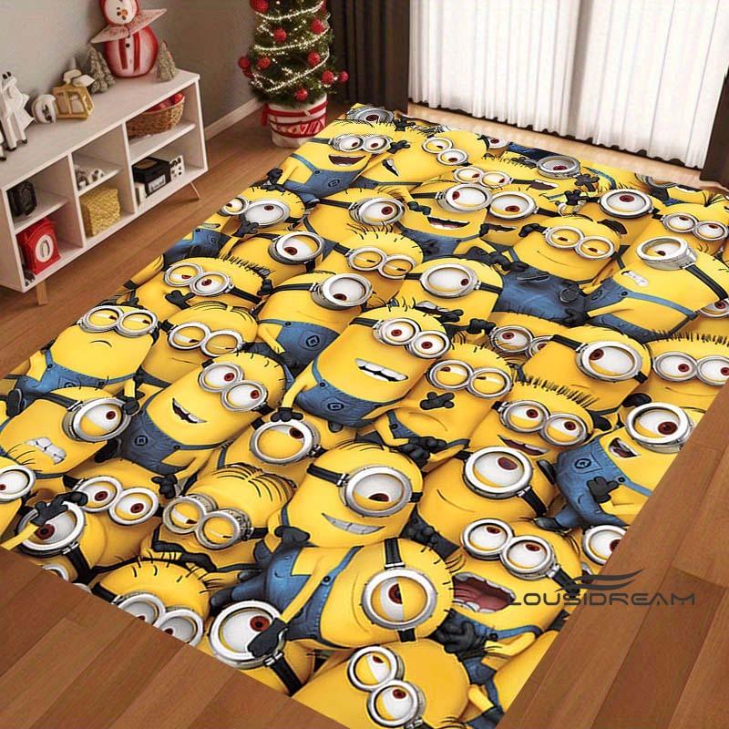 Cute Cartoon 3D-Printed Minions Rug—Suitable for Living Rooms, Bathrooms, Creative Doormats, Bedroom Rugs, and More.