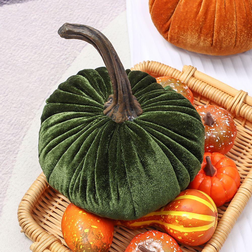 Cute Handmade Exquisite Soft Stuffed Pumpki Pumpkins Decor Plush Throw Pillows Velvet Pillow