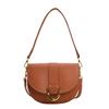 Trendy Vintage Saddle Bag For Women 2023 Fashionable Pu Shoulder Bag With Stitching