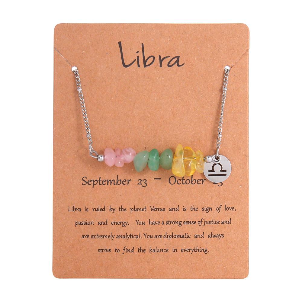 Natural Crushed Stone Natural Stone Beaded Choker Hand Braid Constellation Charm  Female Jewelry