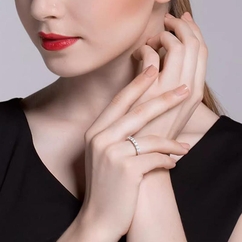 Moissnaite Ring for Women S925 Sterling Silver Wedding Sparkling Certificated Lab Diamond Finger Rings Jewelry