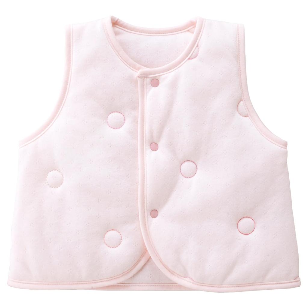 Baby Castle Sizes Smile Sugar Made in Japan Vest, 70-80, Cotton, Baby, Pink,