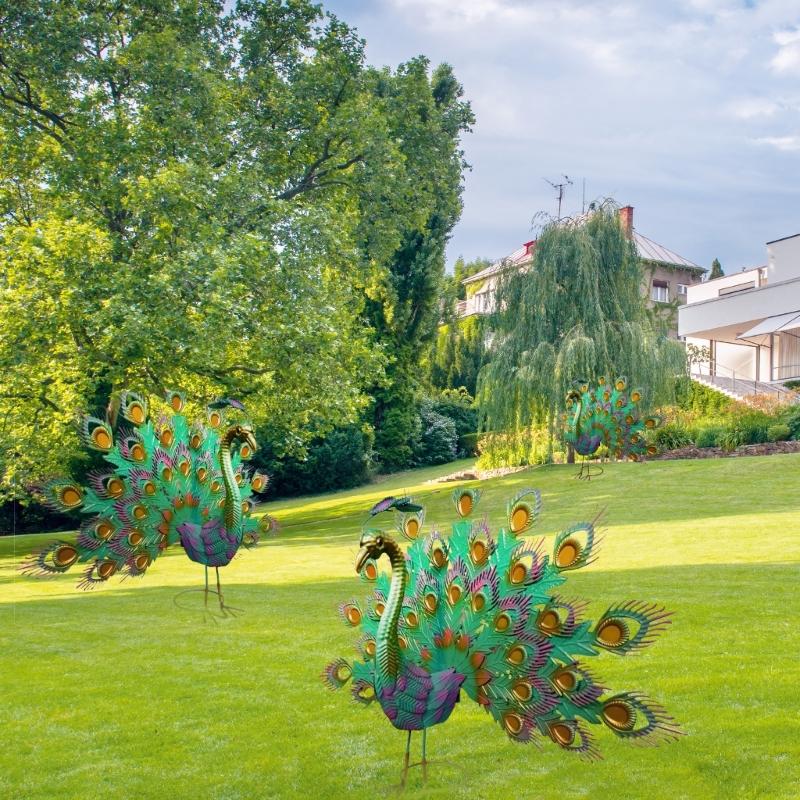 Pfauen Statue mit Schöne Schwanz Pfauen Garten Dekore Outdoor Garten Dropshipping