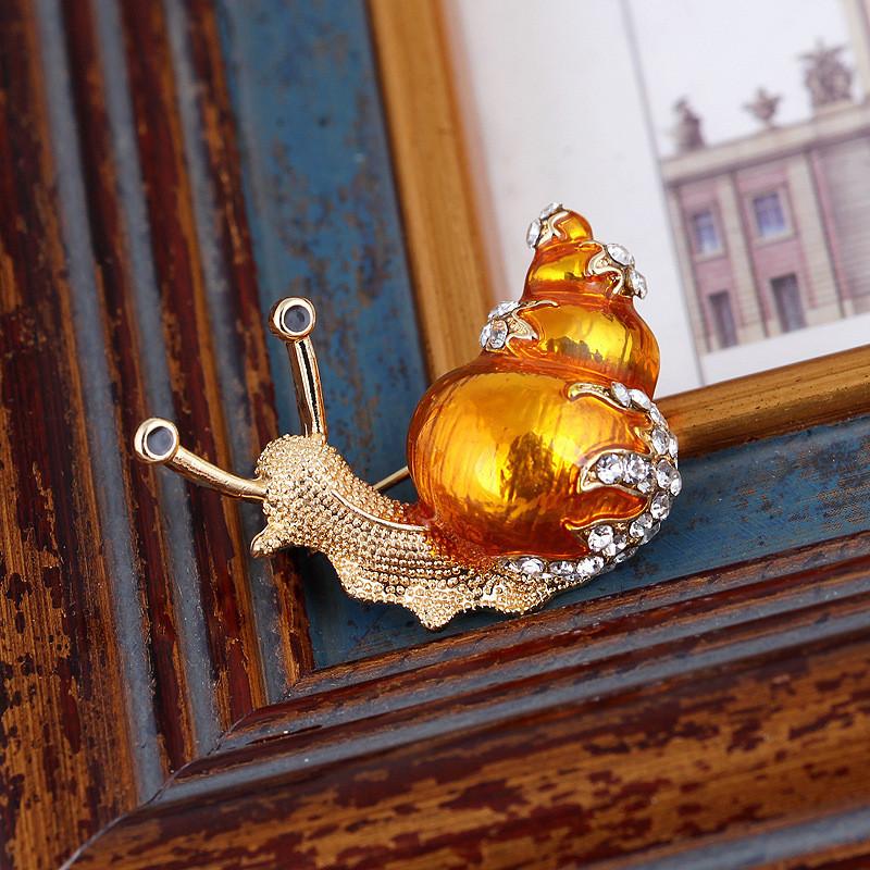 Animal Alloy Snail Brooch With Electroplated Finish For Women Fashion Accessory