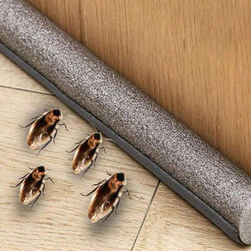 Commercial Grade Door Bottom Seal - Zero-Residue Grey/Black Weatherstrip with Quick-Rebound Core for Hotel/Office/Retail