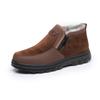 Men's Winter Warm Snow Boots With Zip Non-Slip Short Ankle Booties With Faux Fur Lining Comfortable Work Sneakers Casual Walking Loafers Shoes for Men