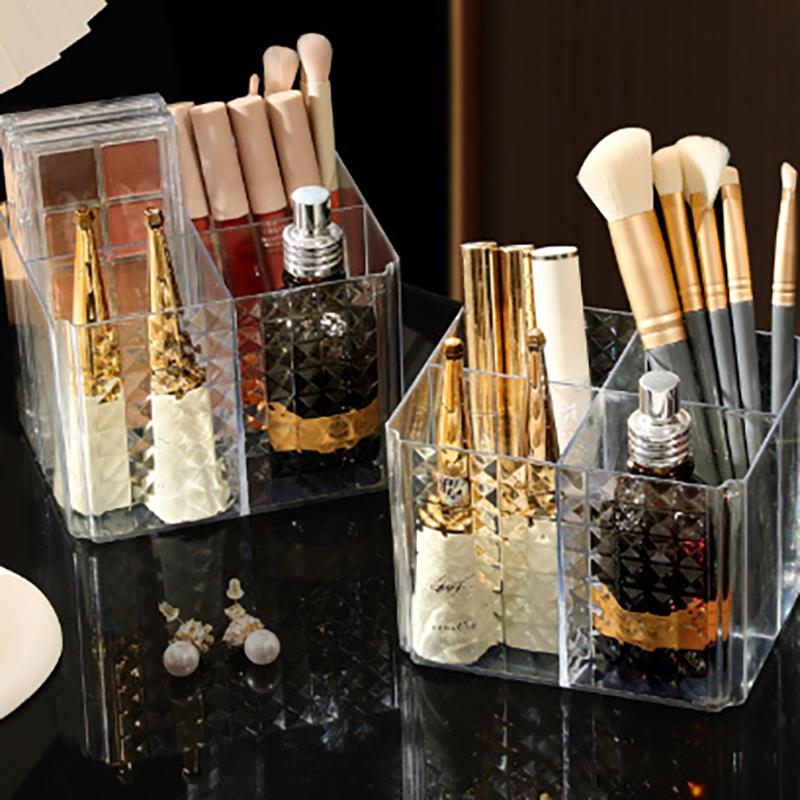 Clear Acrylic Makeup Brush Holder Desk Cosmetic Organiser Lipstick Storage Lipstick Storage Holder