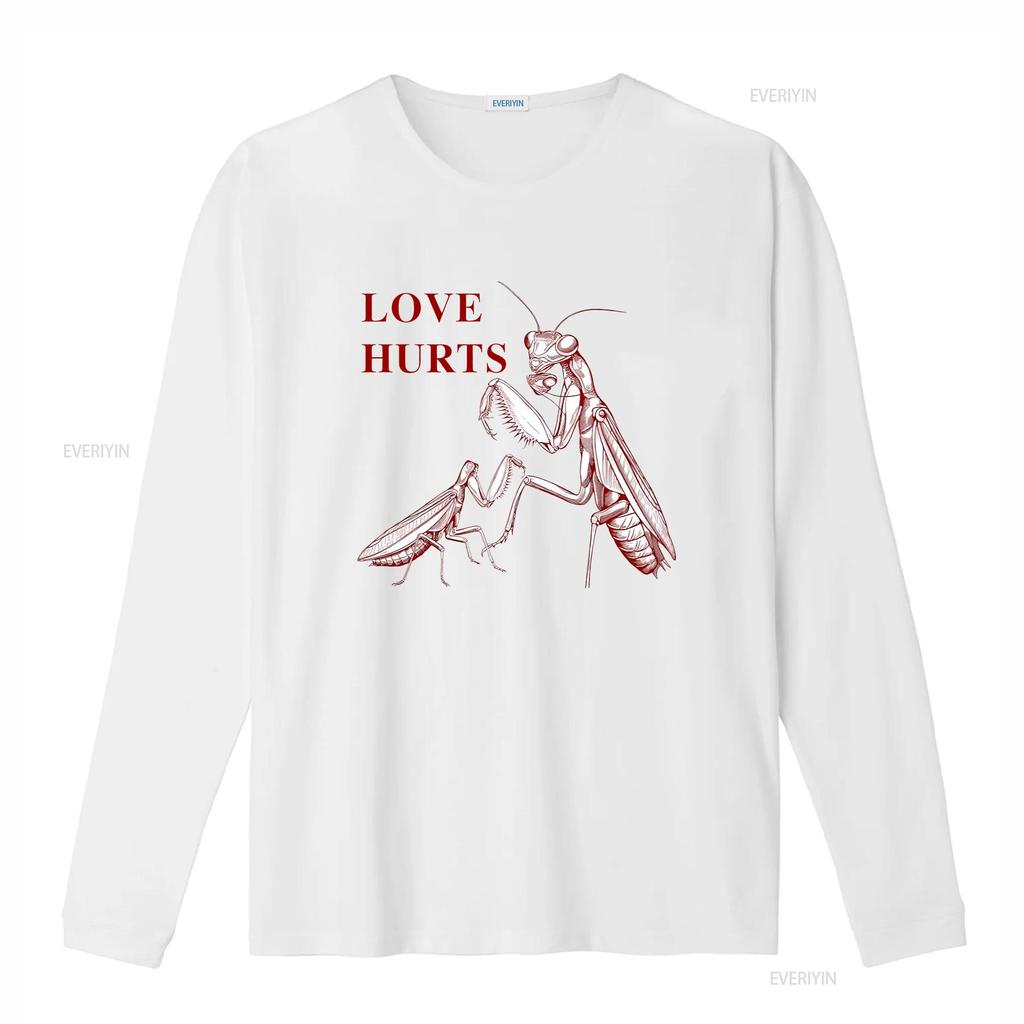 Love Hurts Praying Unisextis Dark Humor Retro Insect T Shirt Vintage Washed Stylish Designer Clothes Fashion Slightly Versatile