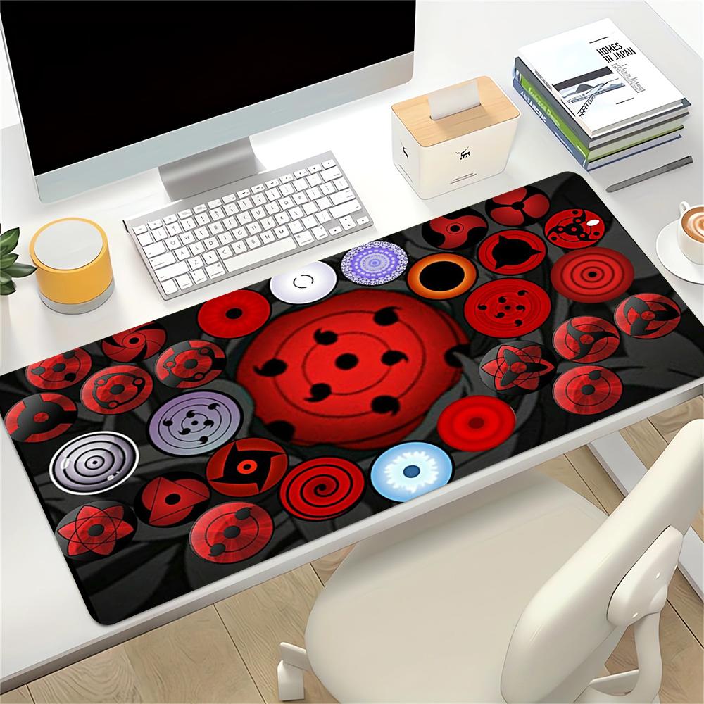 Sharingan Symbols Collection Large Gaming Mouse Pad Nonslip Rubber Base Waterproof Desk Mat For Office Pc Laptop
