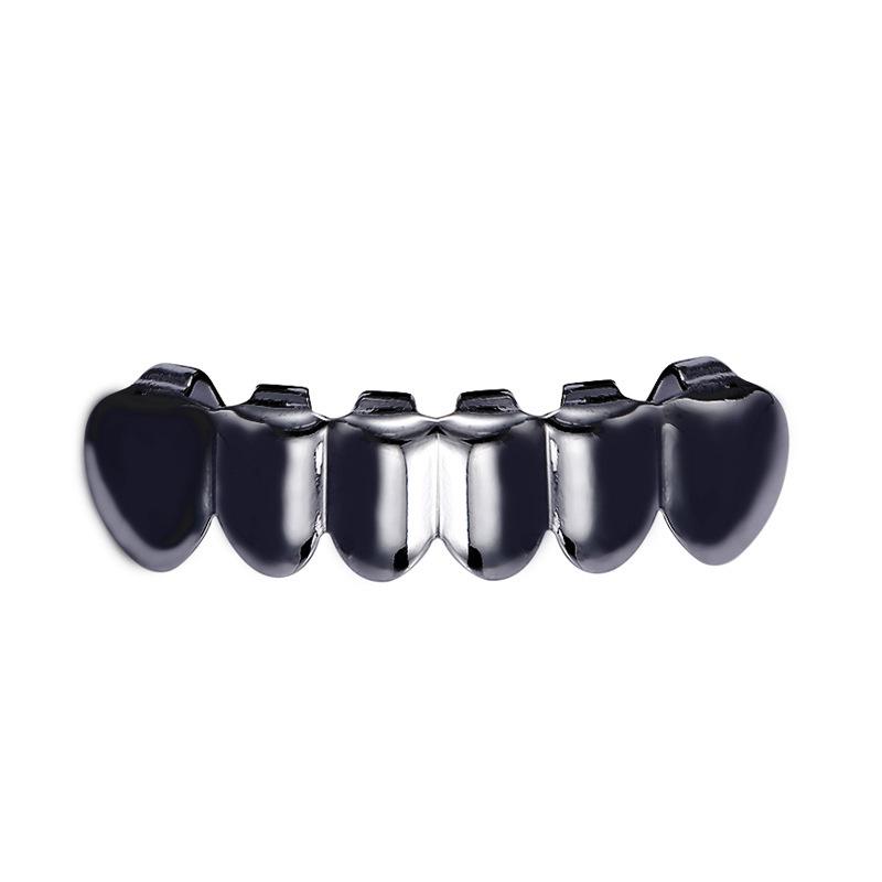 Gold Plated Shiny Canine Hip Hop Grillz Set - 6 Teeth Cool Jewelry